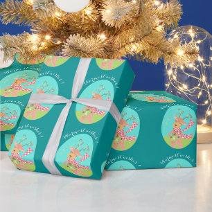 Warmest wishes - Christmas reindeer wrapping paper