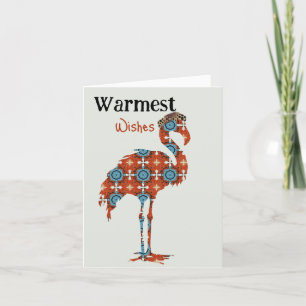 Warmest Wishes Flamingo  Thank You Card