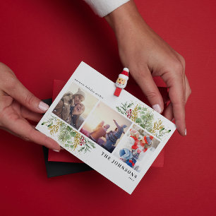 Warmest Wishes Gold Winter Botanical Photo Holiday