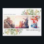 Warmest Wishes Gold Winter Botanical Photo Magnet<br><div class="desc">Christmas is such a special time of year! And what better way to celebrate than with a beautiful Warmest Wishes Gold Winter Greenery Botanical Photo Holiday Card Magnet! This stunning card features three of your favourite photos, beautifully decorated with festive red and green winter motifs. It's the perfect way to...</div>