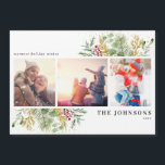 Warmest Wishes Gold Winter Botanical Photo Magnet<br><div class="desc">Christmas is such a special time of year! And what better way to celebrate than with a beautiful Warmest Wishes Gold Winter Greenery Botanical Photo Holiday Card Magnet! This stunning card features three of your favourite photos, beautifully decorated with festive red and green winter motifs. It's the perfect way to...</div>