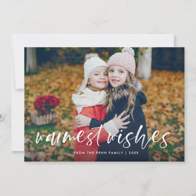 Warmest wishes holiday photo card (Front)