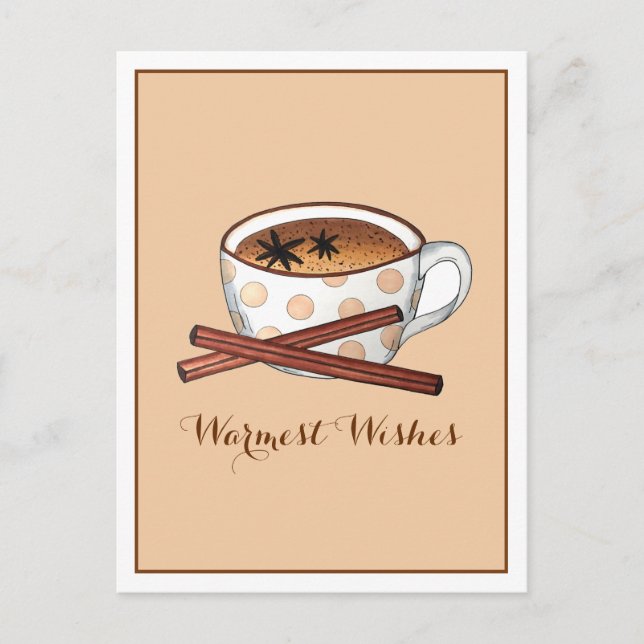 Warmest Wishes Masala Chai Indian Spiced Tea Cup Postcard (Front)