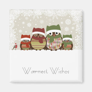 Warmest Wishes Owl Family Magnet
