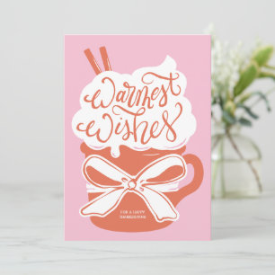 Warmest Wishes Pumpkin Spice Mug - Orange Holiday Card