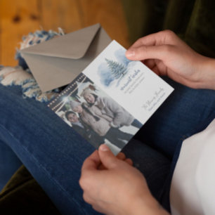 Warmest Wishes Snow Covered Evergreen Tree Holiday Card