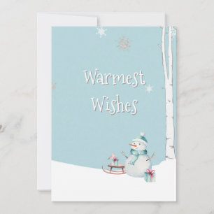 Warmest Wishes Snowman Sled Gifts Personalised Card