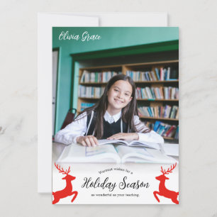 Warmest Wishes To The Teacher From Student Holiday Card