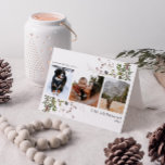Warmest Wishes Warm Winter 3 Photo Holiday Card<br><div class="desc">'Tis the season for spreading cheer and what better way to do it than with your own family holiday card? This year, go above and beyond the traditional card and show off your style with a festive Warmest Wishes Trendy Winter Berry Botanical Photo Holiday Card. This unique card features three...</div>