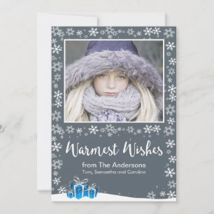 Warmest Wishes White Christmas Holiday Card