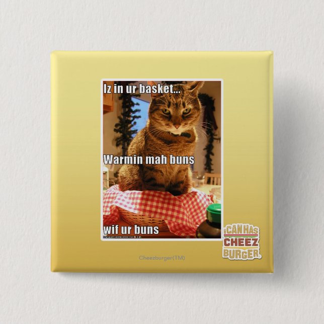 Warmin mah buns 15 cm square badge (Front)