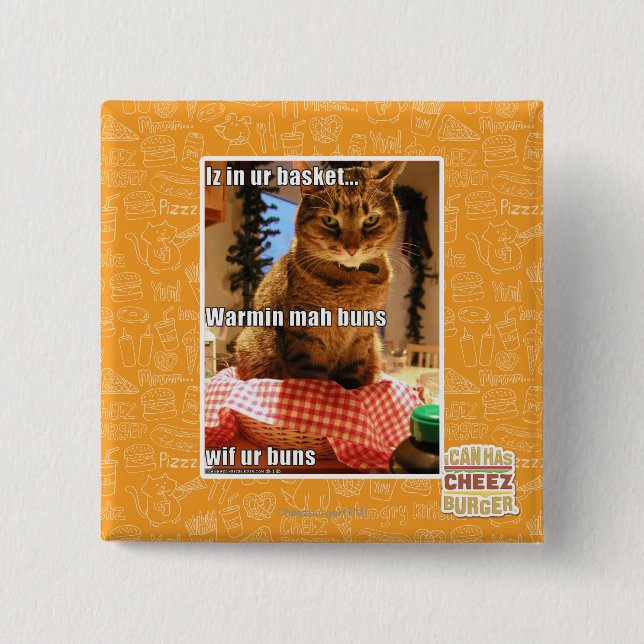 Warmin mah buns 15 cm square badge (Front)