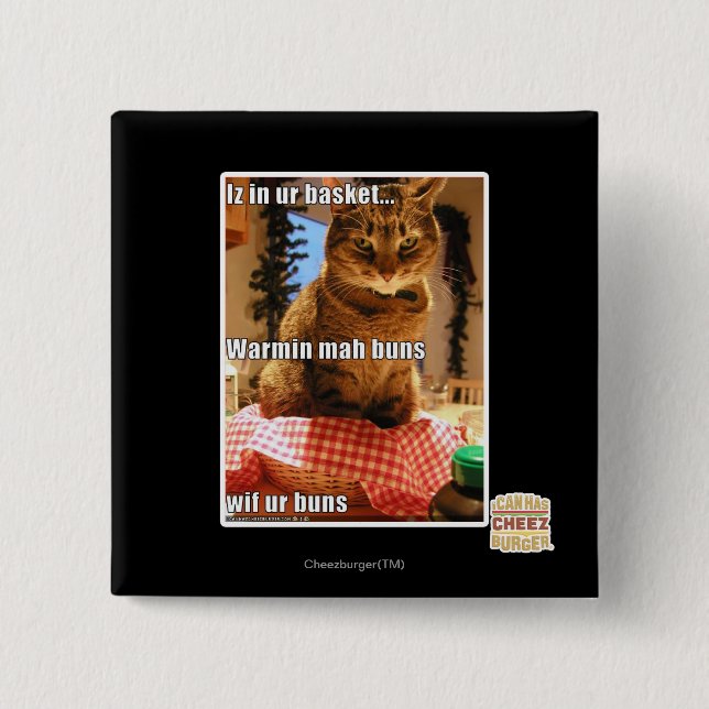 Warmin mah buns 15 cm square badge (Front)