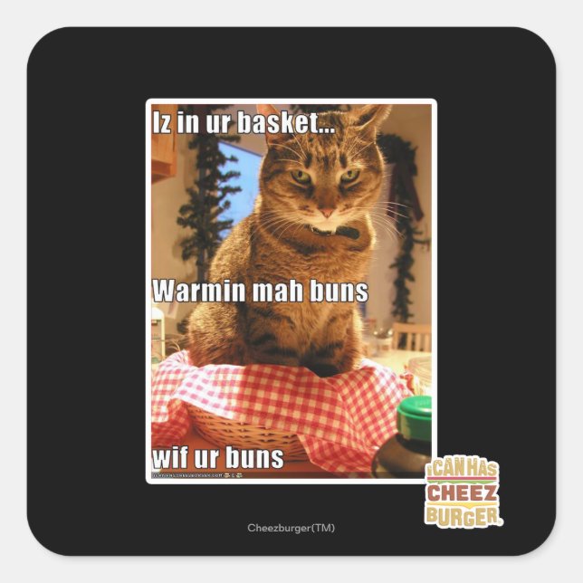 Warmin mah buns square sticker (Front)