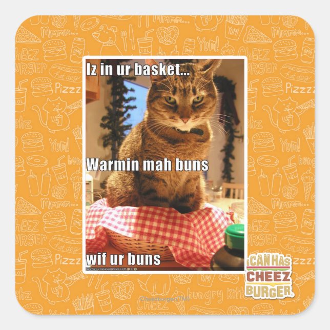 Warmin mah buns square sticker (Front)