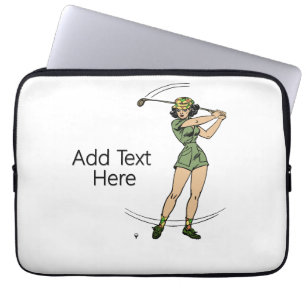 Warming Up for Golf Lady Golfer   Laptop Sleeve