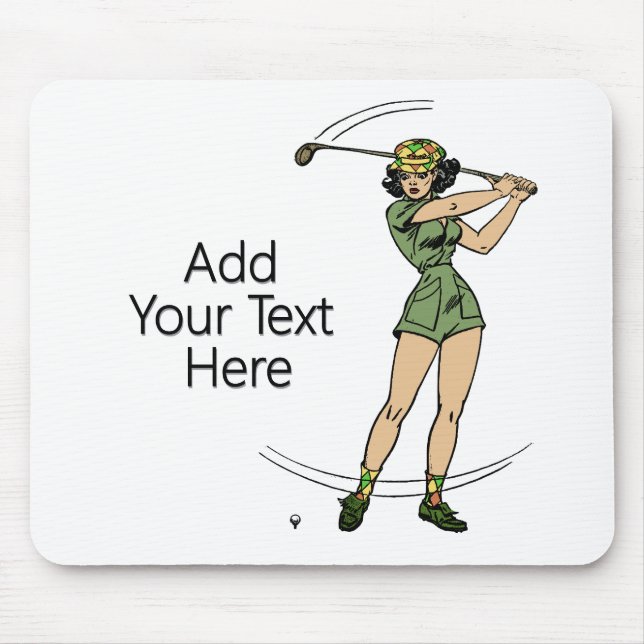 Warming Up for Golf Lady Golfer   Mouse Pad (Front)