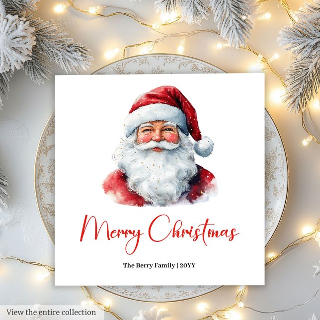 Warmish Santa Claus Cozy Red Green Holiday Napkin (Warmish Santa Claus Cozy Red Green Holiday Napkin)