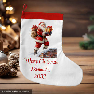 Warmish Santa Claus Cozy Red White Holiday Socks