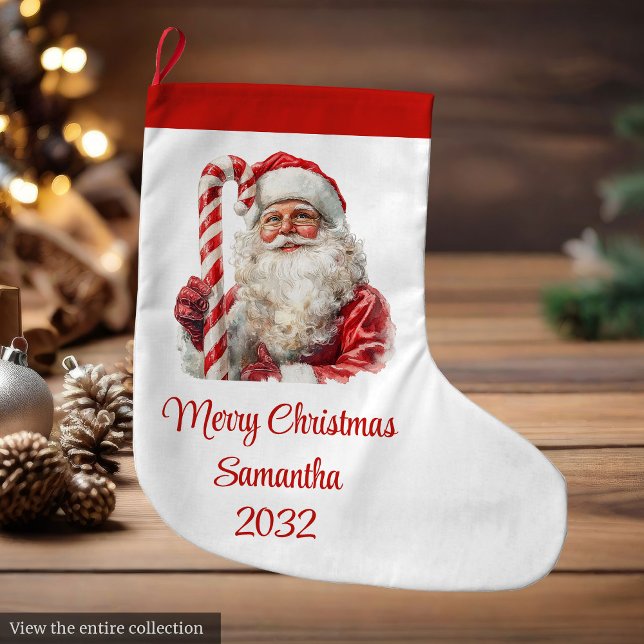 Warmish Santa Claus Trendy Modern Holiday Stocking (Warmish Santa Claus Trendy Modern Holiday Stocking)