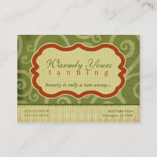 Warmly Yours [green] Chubby Business Cards