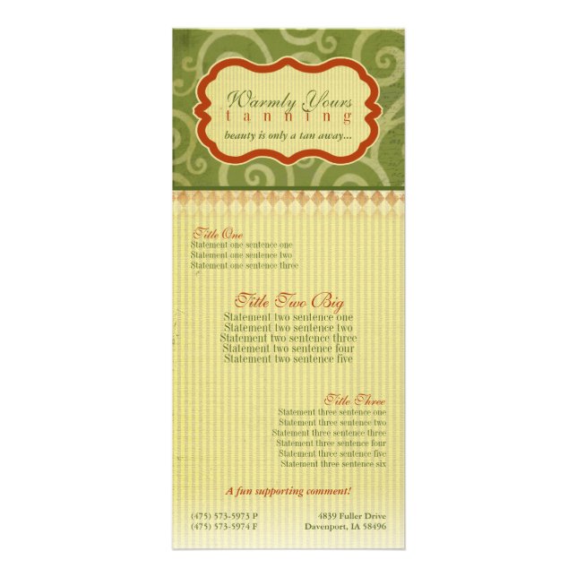 Warmly Yours [light] Rack Cards (Front)
