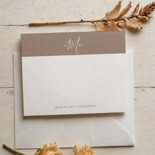 Warmth Beige Monogrammed Script Card