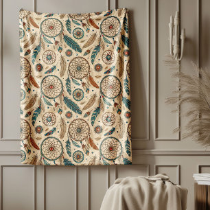 Warmth Style Cultural Tribal Native dreamcatcher Fleece Blanket