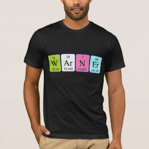 Warner periodic table name shirt