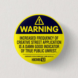 Warning 3 Cm Round Badge