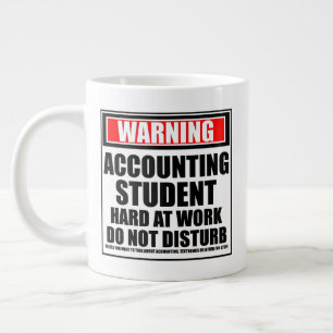 Warning Accounting Student Hard At Work Large Coffee Mug