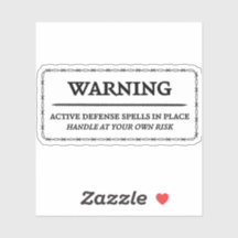 Warning: Active Defence Spells Sticker