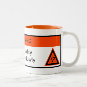 WARNING: allergic to stupidity Two-Tone Coffee Mug