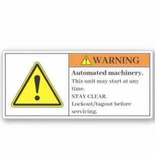 Warning Automated Machinery Label