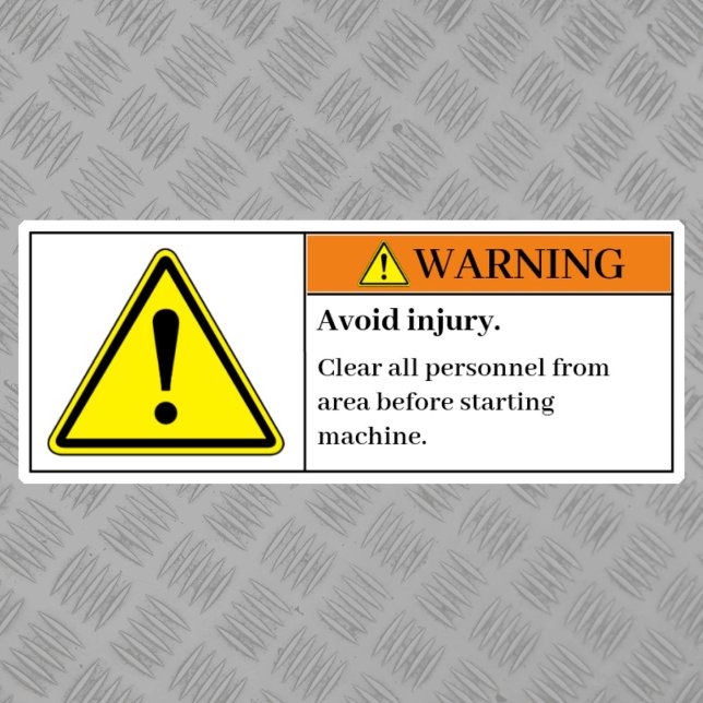 Warning Avoid Injury Label (Creator Uploaded)