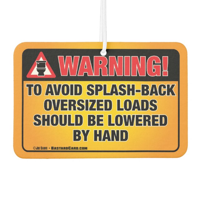 WARNING - Avoid Splash-Back Bathroom Air Freshener (Front)