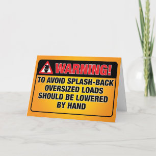 WARNING - Avoid Splash-Back Bathroom Birthday Card