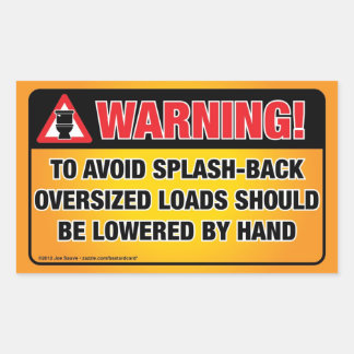 WARNING - Avoid Splash-Back Bathroom Rectangular Sticker