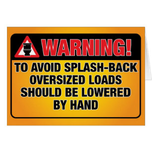 WARNING - Avoid Splash-Back Blank Inside Card