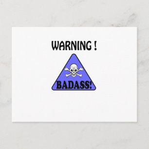 Warning!Badass Postcard