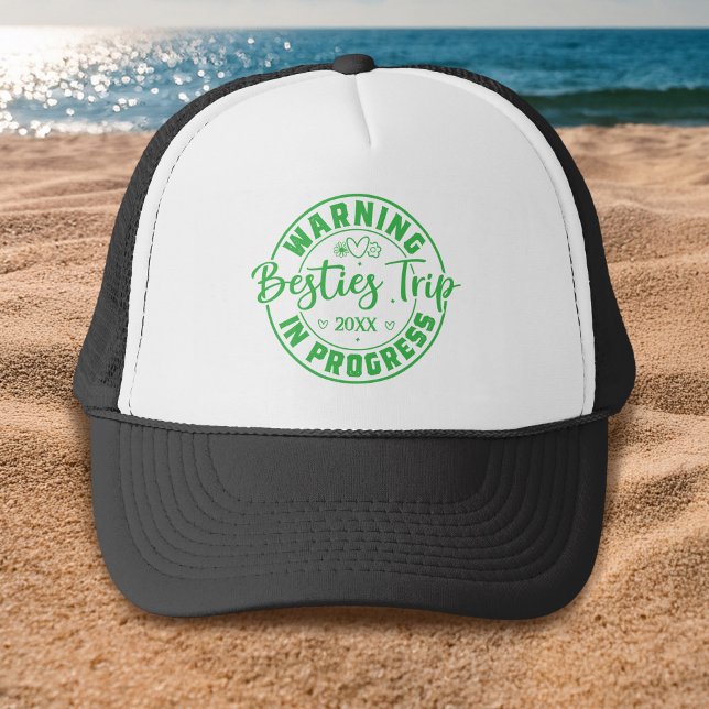 Warning Besties Trip in Progress Trucker Hat (Creator Uploaded)