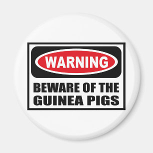 Warning BEWARE OF THE GUINEA PIGS Magnet