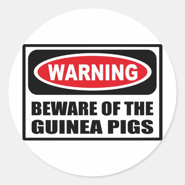 Warning BEWARE OF THE GUINEA PIGS Sticker (Front)