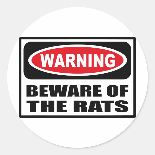 Warning BEWARE OF THE RATS Sticker (Front)