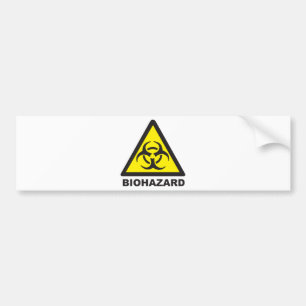Warning Biohazard Sign Bumper Sticker