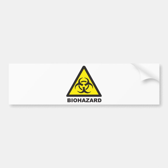 Warning Biohazard Sign Bumper Sticker (Front)
