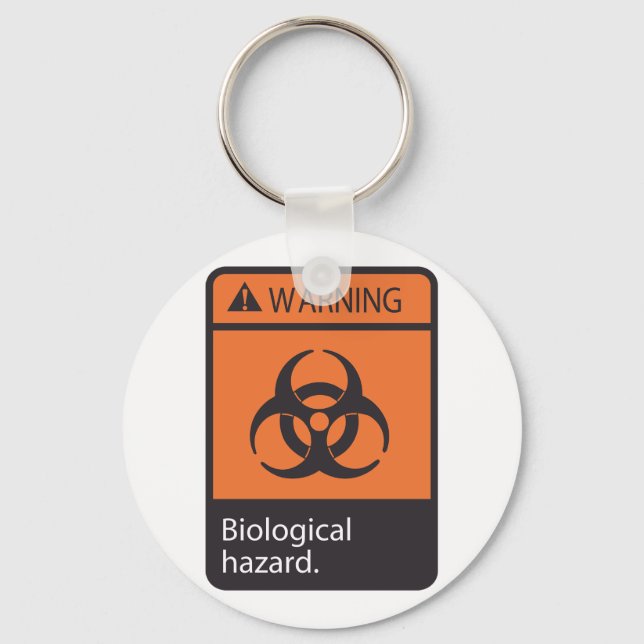 Warning Biological Hazard Keychain (Front)