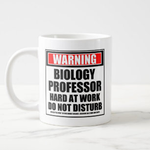 Warning Biology Professor Hard At Work Large Coffee Mug