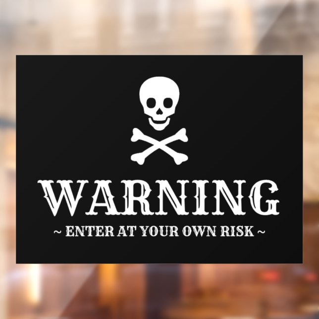 Warning black white skull custom text Halloween (Sheet 2)