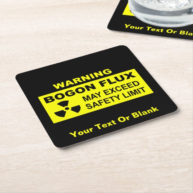 Warning: Bogon Flux Square Paper Coaster (Angled)